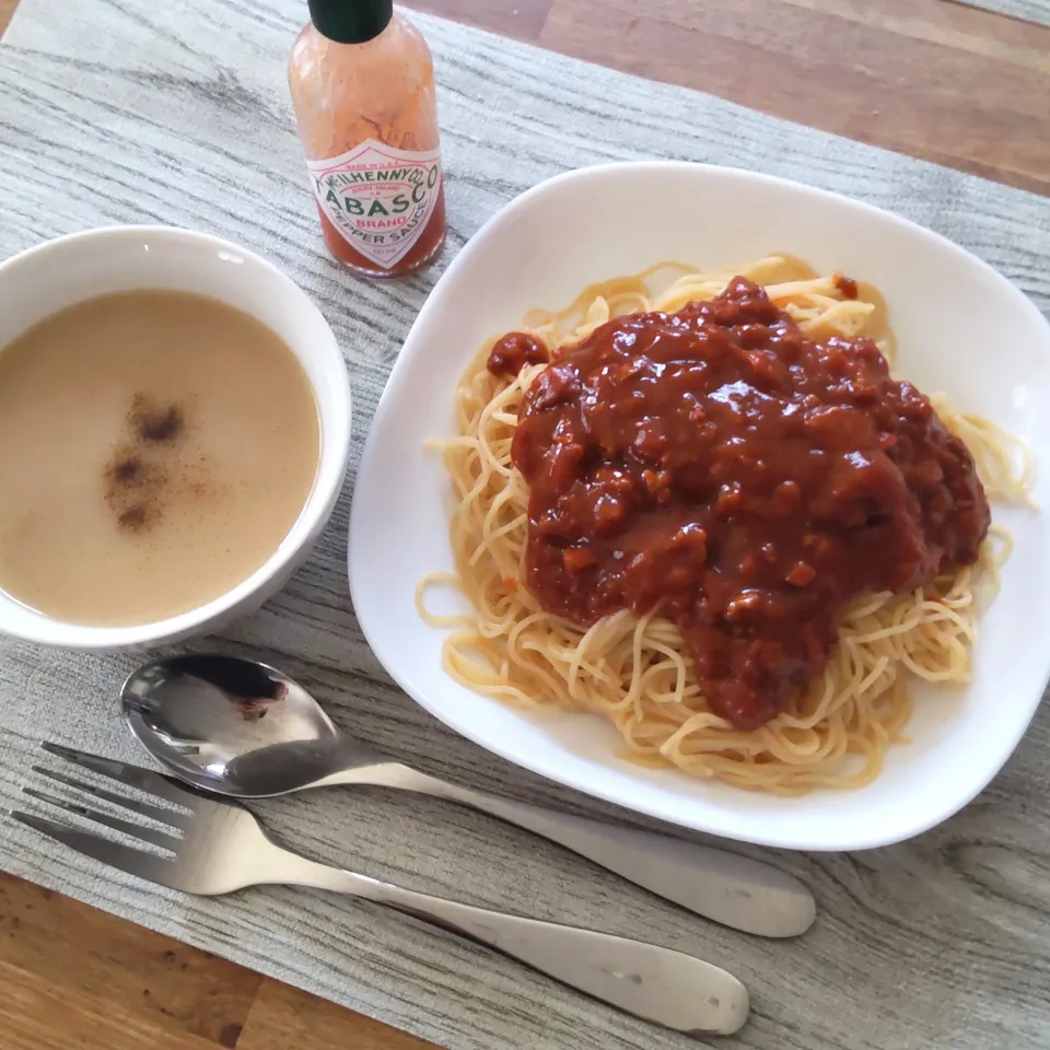 ランチにゼンブヌードル大豆ミートのミートソースパスタ|puniさん