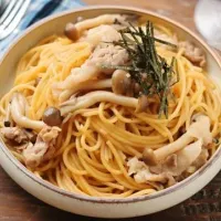 豚肉ときのこのバター醤油パスタ|ヤマサ醤油公式アカウントさん
