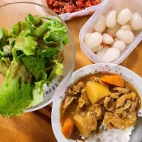 カレーライス、レタスサラダ| さきさん
