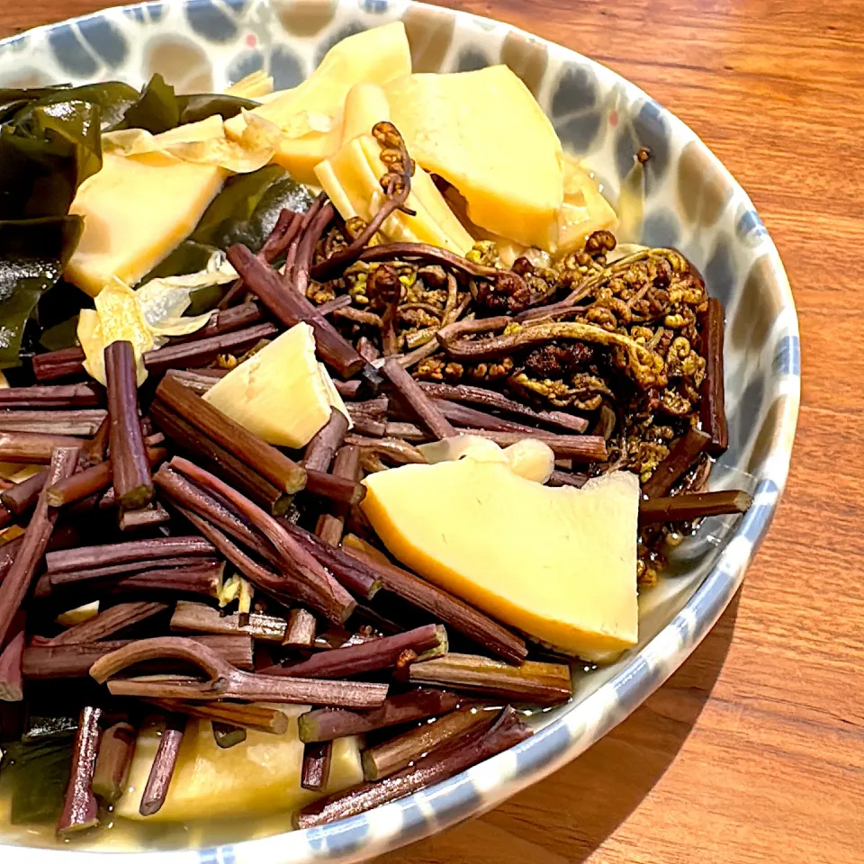 わらびとたけのこの煮物|124goさん