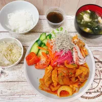 チキンと玉ねぎのトマトガーリック炒め|chou  chouさん