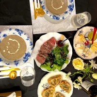 きのこのシャンピニオンスープ　ローストビーフ|mmさん