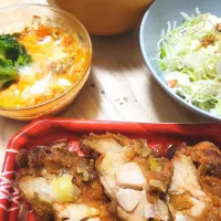 油淋鶏、キムチーズブロッコリー|すばるさん