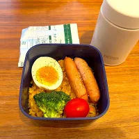 ドライカレー弁当とワカメスープ|みたらしさん