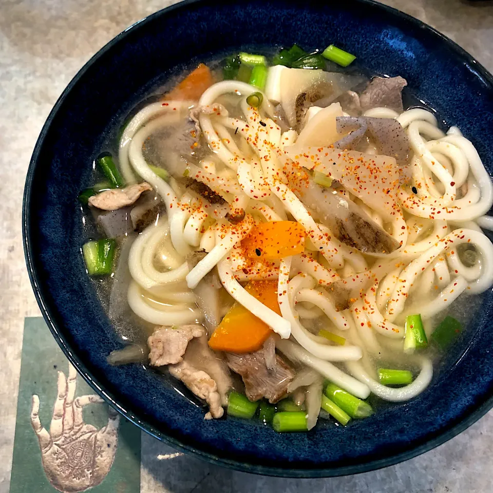 昨日の豚汁で、豚汁うどん|nao子さん