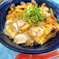 玉ねぎと揚げたっぷり親子丼|単身赴任のっちさん