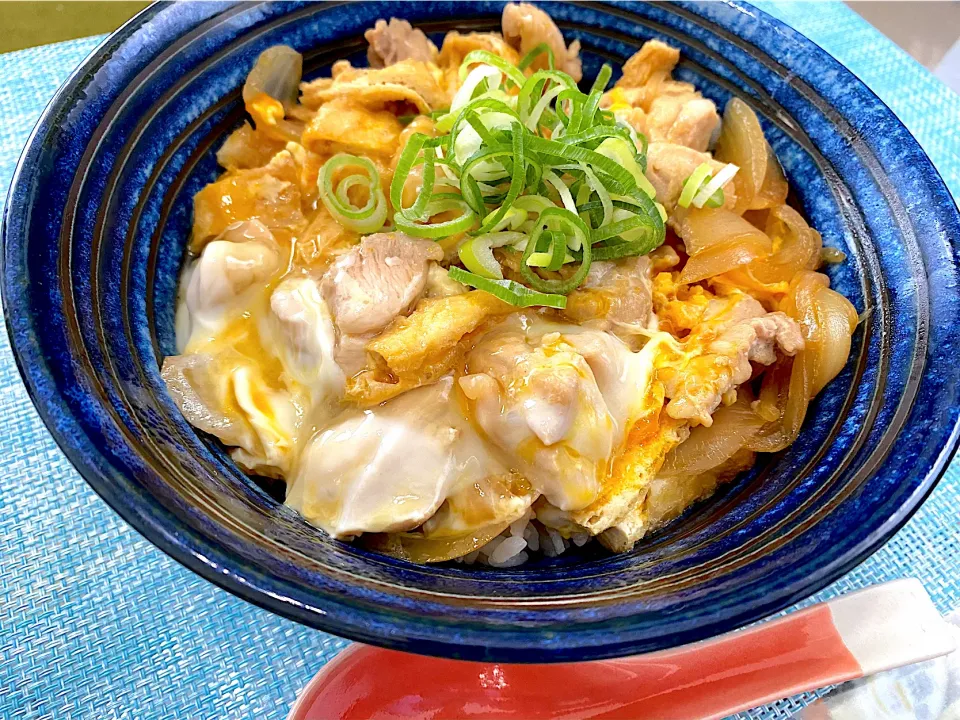 玉ねぎと揚げたっぷり親子丼|単身赴任のっちさん