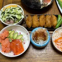 稲荷寿司とサーモン丼| ミカさん