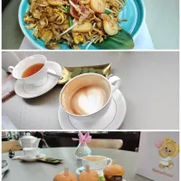 Lunch wagyu mini sliders, cha kueh teow, English breakfast tea and hot latte 😋☕😍💕 Marina Bay Sands The CLUB|🍒lynnlicious🍒さん