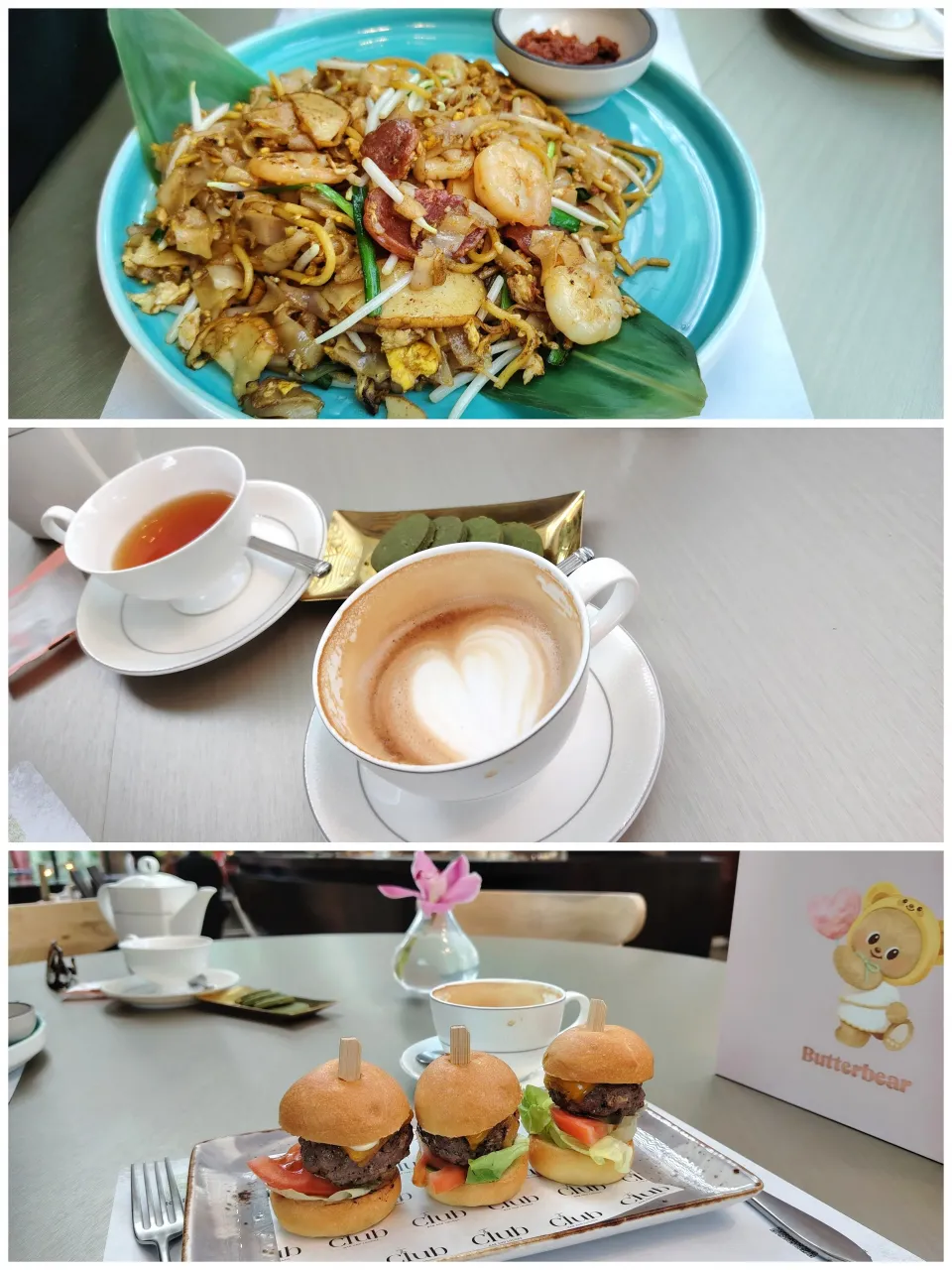 Lunch wagyu mini sliders, cha kueh teow, English breakfast tea and hot latte 😋☕😍💕 Marina Bay Sands The CLUB|🍒lynnlicious🍒さん