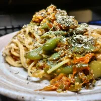 スナップえんどうのトマトソースパスタ|takuさん