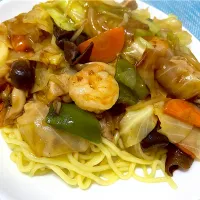 オールスター餡かけ麺|単身赴任のっちさん