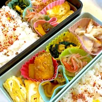 おっさん弁当　ホッケ　バターコーン　もやしナムル　🎃　漬け物　卵焼き|ひげおやじさん