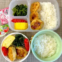 鶏の和風ハンバーグ弁当。旦那さん、娘弁当。|ゆーこ。さん