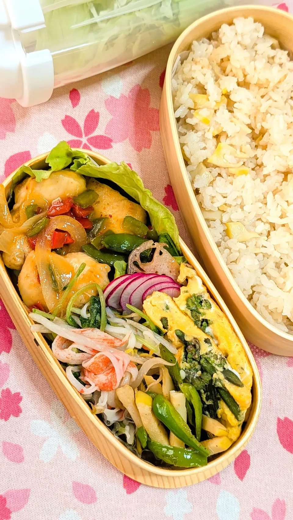 本日のお弁当〜cocco+さんのお料理〜鶏むね肉のピリ辛味噌炒め弁当|f.1125beさん