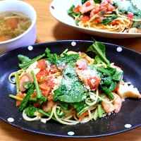 フレッシュトマトとルッコラのパスタ|ごはんきろくさん