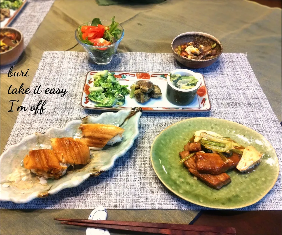 平日の晩御飯|ぶりさんさん