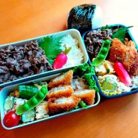 次男・私弁当&おにぎり|tamagomagomagoさん