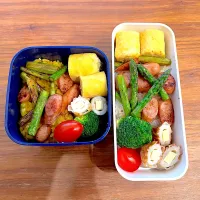ウインナーとアスパラのバター醤油炒め弁当|みたらしさん