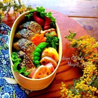焼鯖の棒寿司弁当✨|さらママさん