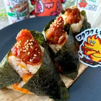 Yummy!コリアンホット de 唐揚げおにぎり🍙