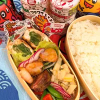 本日のお弁当〜鶏むね肉のくるくるレタス巻き弁当