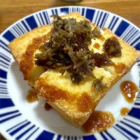 焼き厚揚げ×茗荷の茎のおかか和え| morimi32さん