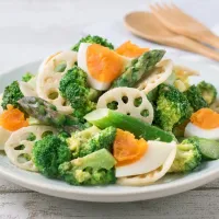 ボイルドサラダの大豆粉和え