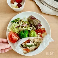 相変わらず 蒸してます の 魚料理