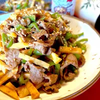 Yummyで青椒肉絲風〜！