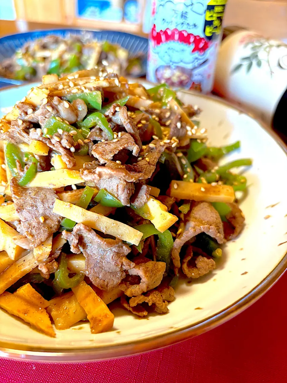 Yummyで青椒肉絲風〜！|おかちさん