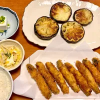 アスパラフライ&丸茄子焼き|マイさん