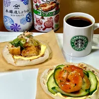 餅朝食 ガーリックシュリンプと栃尾揚げ|ichiさん
