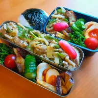 次男・私弁当&おにぎり🍙|tamagomagomagoさん