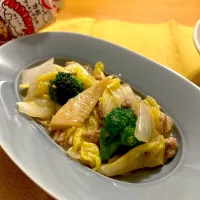 筍と白菜と豚ひき肉のあんかけ| むぎこさん