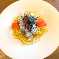 しらすと明太子のパスタ