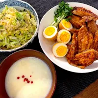 手羽先メインのお夕飯🌛|みーぬさん