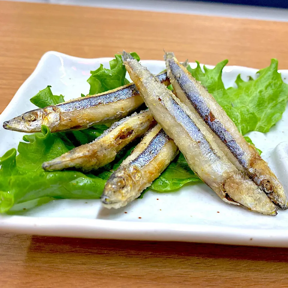 鹿児島県甑島産のキビナゴ(黍魚子)の唐揚げ〜焼酎で乾杯|shikaさん