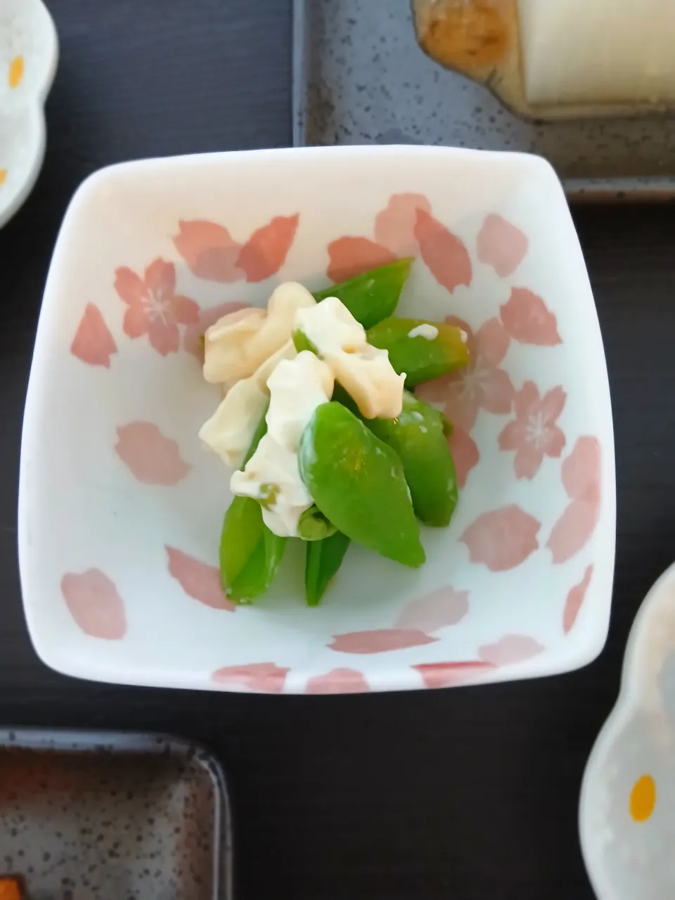スナップエンドウのチーズ和え|ぽんすけさん