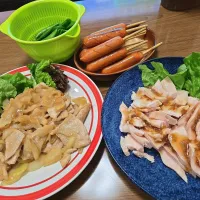 豚の生姜焼き・鳥むね肉のサラダ・スナップエンドウ🌺|chiyukiさん