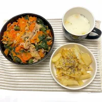 豚丼とじゃがいもチーズ|nonkiさん