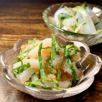 💫アオリイカ 明太大葉＆茗荷大葉 2種和え
