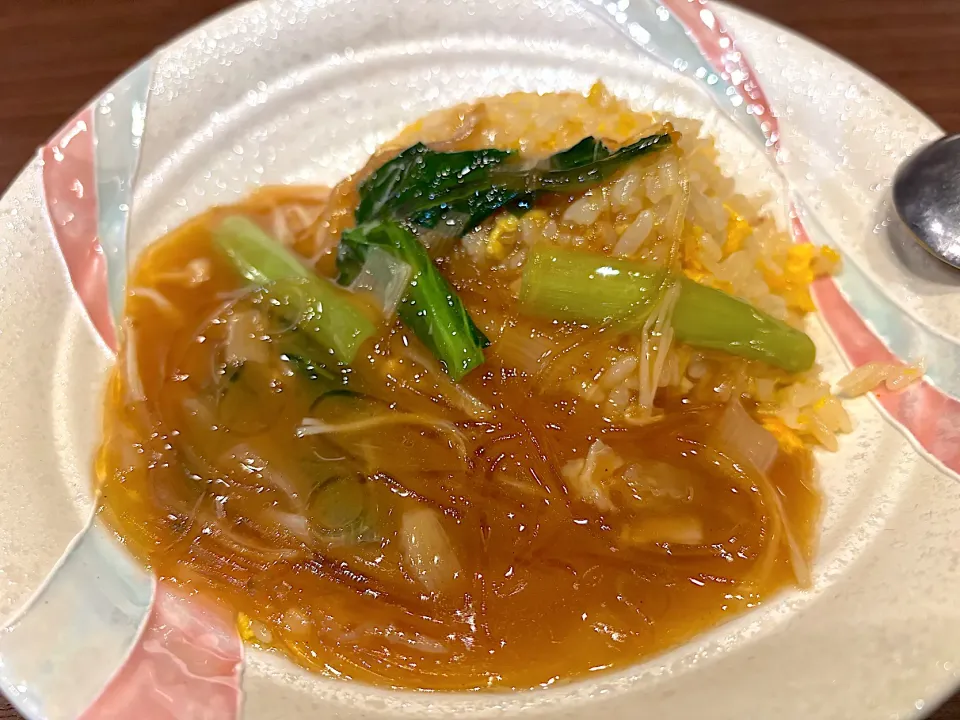 侑久上海コース⑦フカヒレあんかけチャーハン|山勝さん