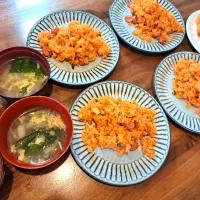 ケチャップライス　玉子わかめかき玉汁|m aさん