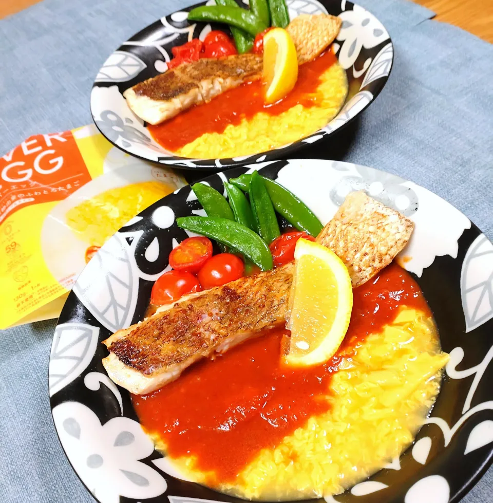 エバーエッグで鯛のムニエルとトマトレモンバターソース|cherry🍒さん