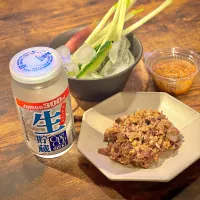 蛍烏賊のなめろう・冷やし野菜|たつやん。さん