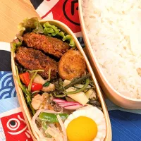 本日のお弁当〜キャベツたっぷりのミンチカツ弁当|f.1125beさん