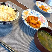 筍ご飯とサーモン甘辛焼き|きなこさん
