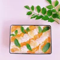 オレンジのレアチーズケーキ🍊🌿|sakiさん