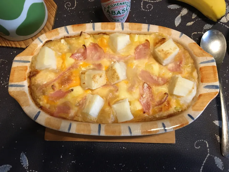 Yummy!万能クッキングたれ・コリアンホットを使ったオートミール餅グラタン♫|enarinさん